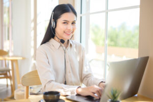 Receptionist answering calls